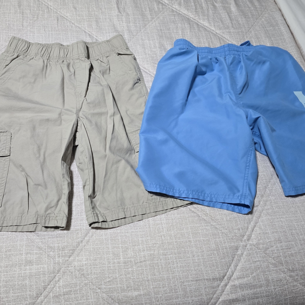 Nike Kids Khaki and Blue Shorts